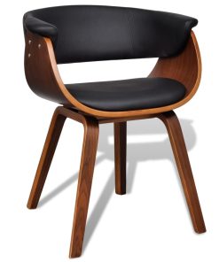 Blagovaonska stolica od zaobljenog drva i umjetne kože