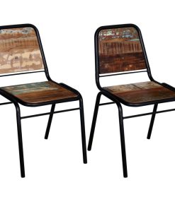 Blagovaonske stolice 2 kom od masivnog obnovljenog drva