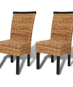Blagovaonske stolice od abake i masivnog drva manga 2 kom