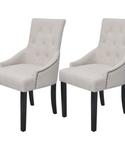 Blagovaonske stolice od tkanine 2 kom krem sive