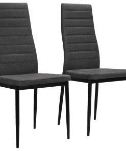 Blagovaonske stolice od tkanine 2 kom tamnosive