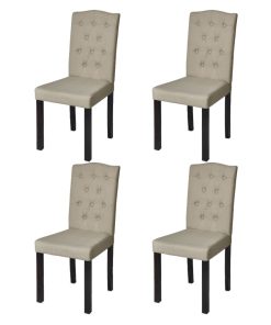 Blagovaonske stolice od tkanine 4 kom boja devine dlake