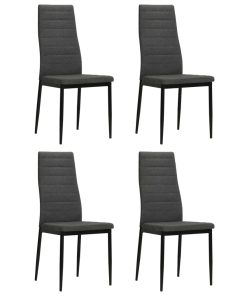 Blagovaonske stolice od tkanine 4 kom tamnosive