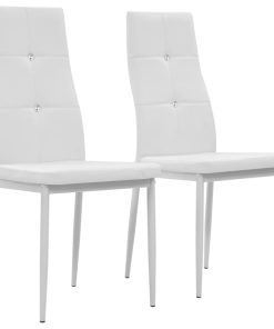 Blagovaonske stolice od umjetne kože 2 kom bijele