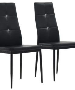Blagovaonske stolice od umjetne kože 2 kom crne