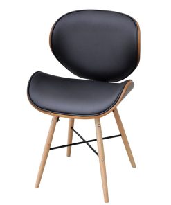 Blagovaonske stolice od zaobljenog drva i umjetne kože 2 kom
