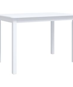 Blagovaonski stol bijeli 114 x 71 x 75 cm od drva kaučukovca