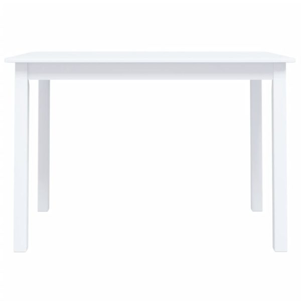 Blagovaonski stol bijeli 114 x 71 x 75 cm od drva kaučukovca - Slika 3