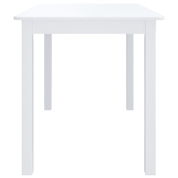 Blagovaonski stol bijeli 114 x 71 x 75 cm od drva kaučukovca - Slika 4