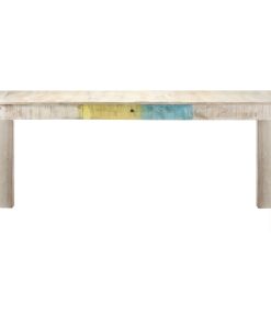 Blagovaonski stol bijeli 180x90x76 cm od masivnog drva manga