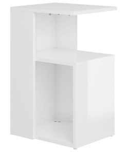Bočni stolić visoki sjaj bijeli 36 x 30 x 56 cm od iverice