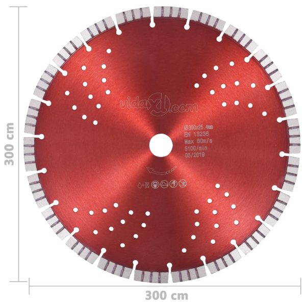 Dijamantni disk za rezanje s turbo segmentima i rupama 300 mm - Image 4