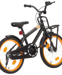 Dječji bicikl s prednjim nosačem 18 inča crno-narančasti
