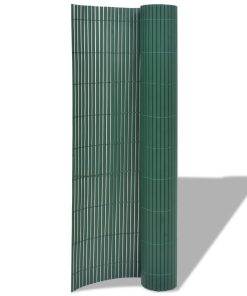 Dvostrana vrtna ograda PVC 90 x 500 cm zelena