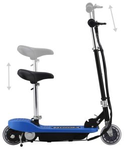 Električni skuter sa sjedalom 120 W plavi