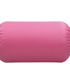 Gimnastički valjak na napuhavanje s crpkom 100x60 cm PVC rozi