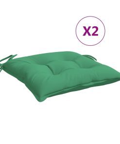 Jastuci za stolice 2 kom zeleni 40 x 40 x 7 cm od tkanine