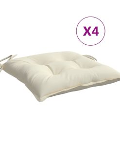 Jastuci za stolice 4 kom krem bijeli 40 x 40 x 7 cm od tkanine