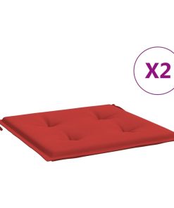 Jastuci za vrtne stolice 2 kom crveni 50 x 50 x 3 cm