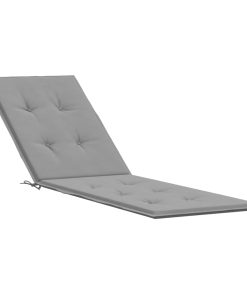 Jastuk za ležaljku sivi (75 + 105) x 50 x 3 cm