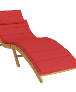 Jastuk za ležaljku za sunčanje crveni 186 x 58 x 3 cm