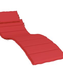 Jastuk za ležaljku za sunčanje crveni 186 x 58 x 3 cm