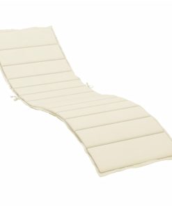 Jastuk za ležaljku za sunčanje krem 200 x 50 x 3 cm od tkanine