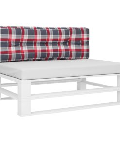 Jastuk za sofu od paleta crveni karirani 120 x 40 x 10 cm
