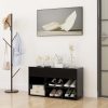 Klupa za cipele crna 80 x 30 x 45 cm od iverice