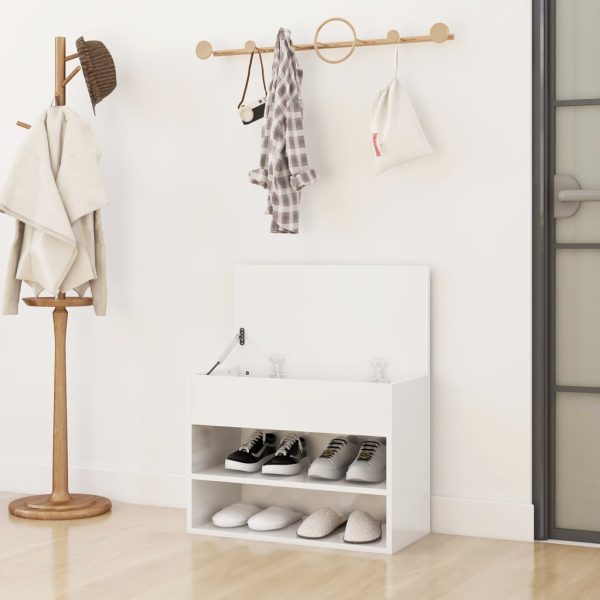 Klupa za cipele visoki sjaj bijela 60 x 30 x 45 cm od iverice - Slika 3