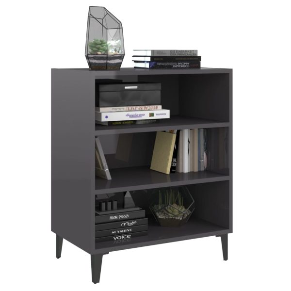 Komoda visoki sjaj sivi 57 x 35 x 70 cm od iverice - Slika 3