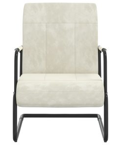 Konzolna stolica krem bijela baršunasta