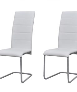 Konzolne blagovaonske stolice od umjetne kože 2 kom bijele