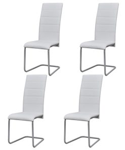 Konzolne blagovaonske stolice od umjetne kože 4 kom bijele