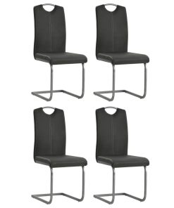 Konzolne blagovaonske stolice od umjetne kože 4 kom sive