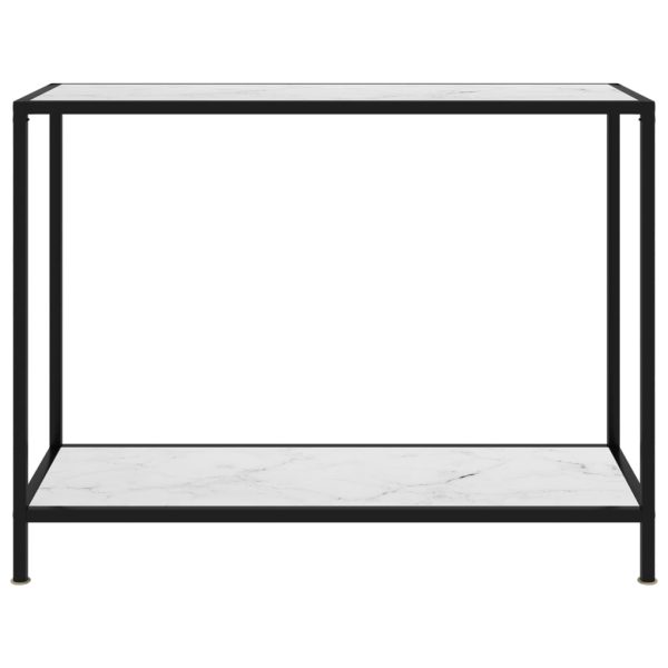 Konzolni stol bijeli 100 x 35 x 75 cm od kaljenog stakla