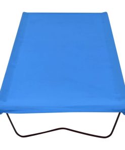 Krevet za kampiranje 180 x 60 x 19 cm od tkanine i čelika plavi