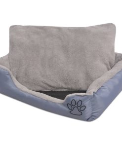 Krevet za pse s podstavljenim jastukom veličina M sivi