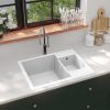 Kuhinjski sudoper s dvije kadice bijeli granitni