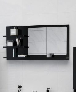 Kupaonsko ogledalo crno 90 x 10