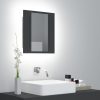 LED kupaonski ormarić s ogledalom sivi 40x12x45 cm akrilni