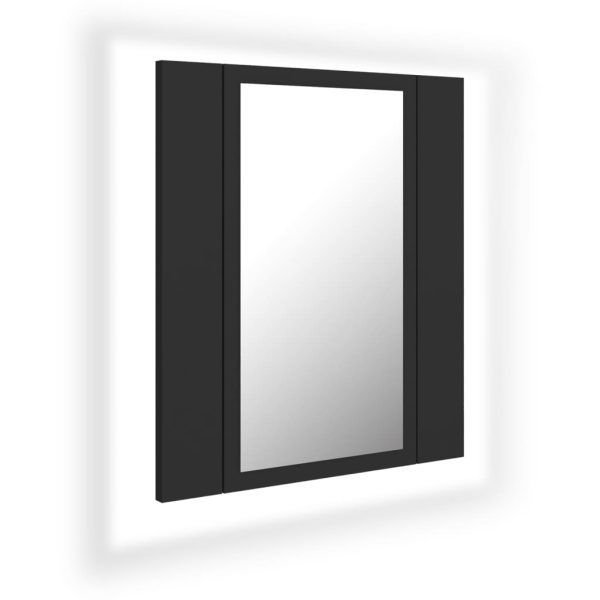 LED kupaonski ormarić s ogledalom sivi 40x12x45 cm akrilni
