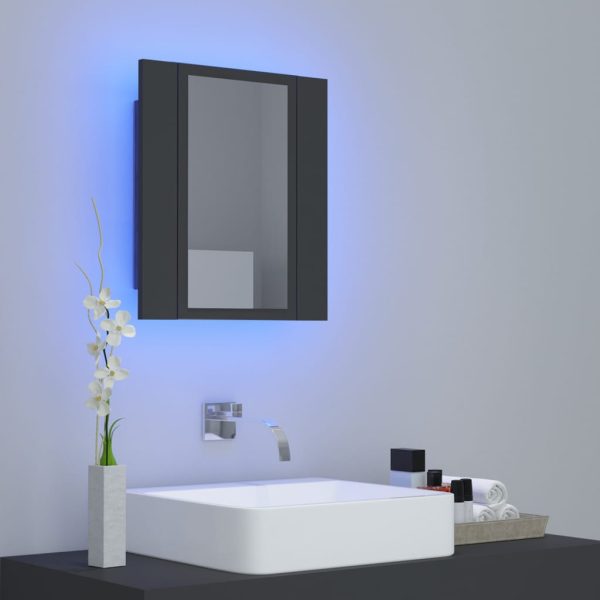 LED kupaonski ormarić s ogledalom sivi 40 x 12 x 45 cm - Slika 3