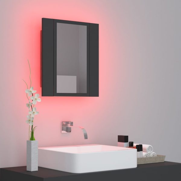 LED kupaonski ormarić s ogledalom sivi 40 x 12 x 45 cm - Slika 4