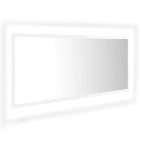 LED kupaonsko ogledalo visoki sjaj bijelo 100x8