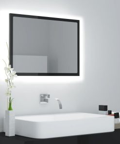 LED kupaonsko ogledalo visoki sjaj sivo 60x8