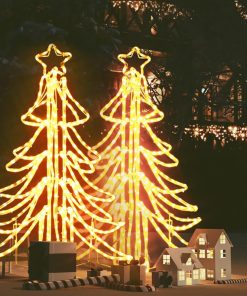 LED sklopiva figura božićno drvce 2 kom topla bijela 87x87x93cm