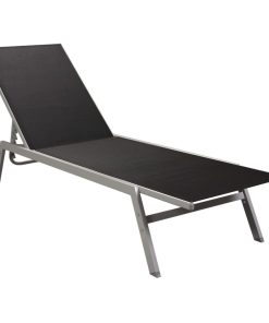 Ležaljka za sunčanje od čelika i tekstilena crna