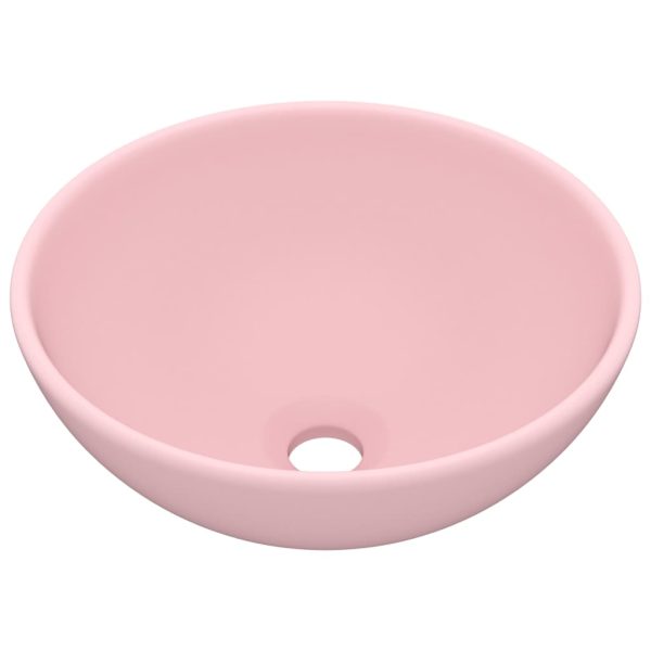 Luksuzni okrugli umivaonik mat ružičasti 32