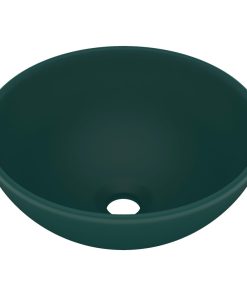 Luksuzni okrugli umivaonik mat tamnozeleni 32